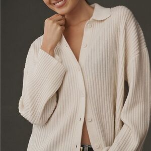 Reformation Ivory Fantino Cashmere Cardigan